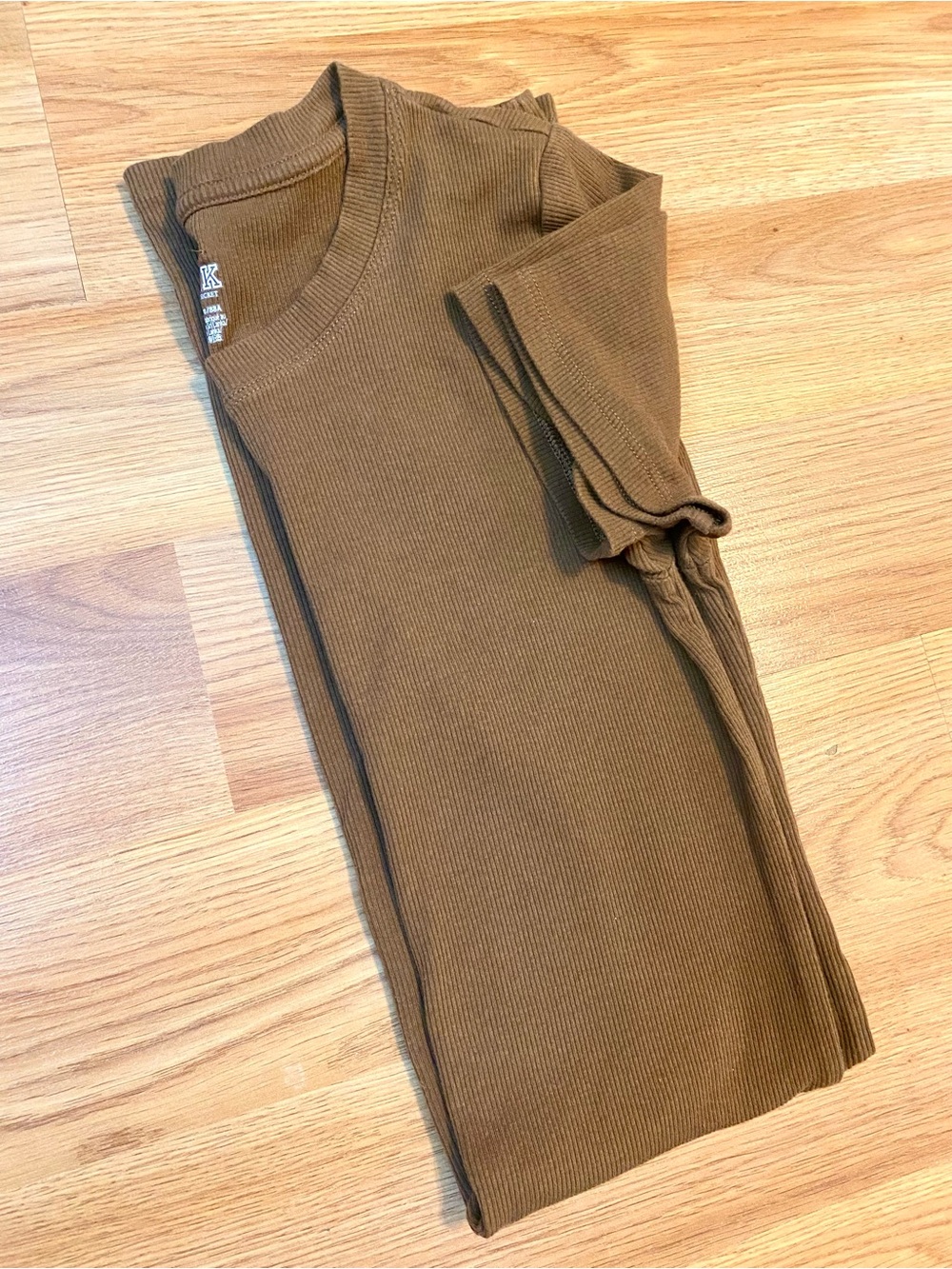 🤎🩷 VS PINK RIBBED SUMMER DRESS T-SHIRT DRESS BROWN STRETCHY SIZE SMALL - Picture 9 of 9